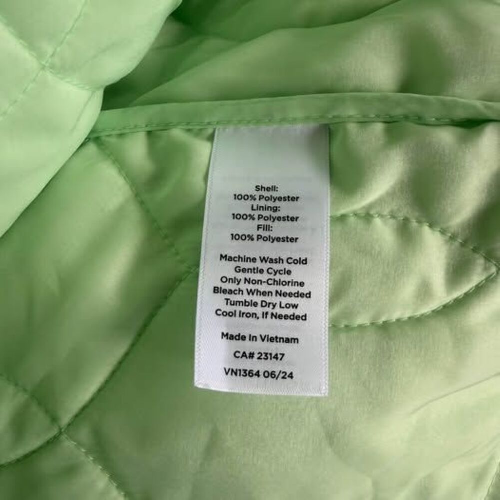 NEW Talbots Quilted Puffer Jacket Size Medium Green - Picture 5 of 5